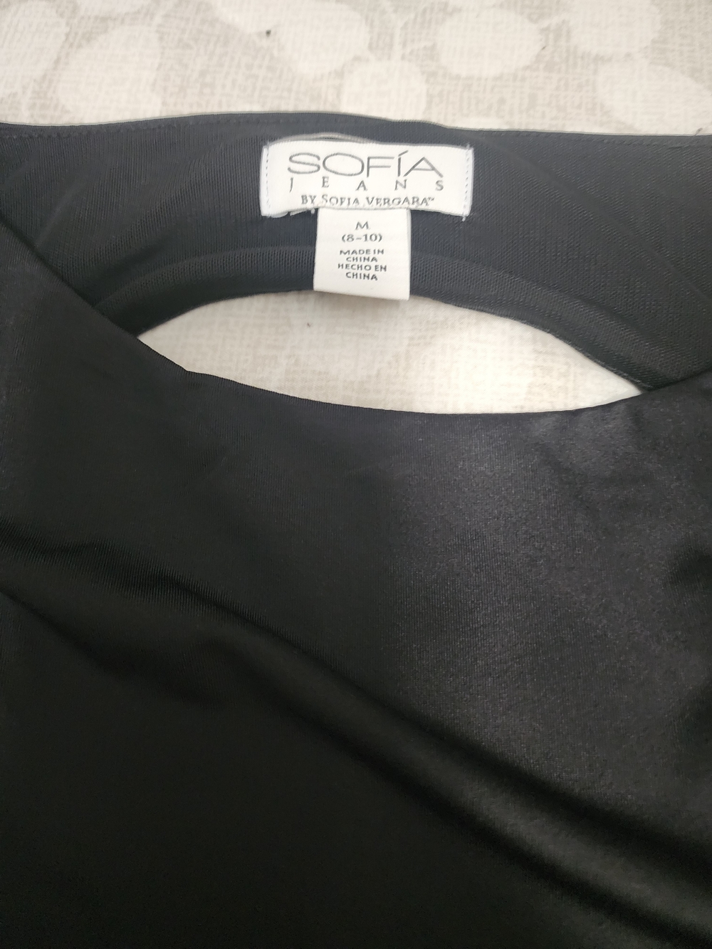sofia by sofia vergara Black Satin Midi Dress
